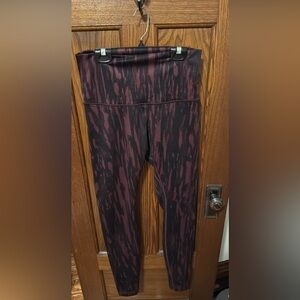 Lululemon Patterned Black and Purple Leggings